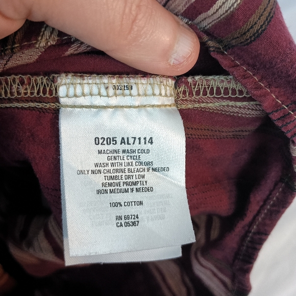 COLUMBIA coastal cowgirl western vintage Striped Burgundy Button-Up Shirt siz xl - Picture 3 of 9